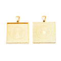 25mm Zinc Alloy Square Bezel Charm Pendant for DIY Necklace Bracelet Jewelry Making view 5