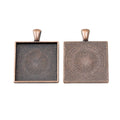 25mm Zinc Alloy Square Bezel Charm Pendant for DIY Necklace Bracelet Jewelry Making view 3