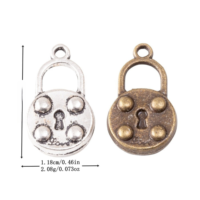 Zinc Alloy Lock Charm Pendant No.794601 for DIY Necklace Bracelet Jewelry Making
