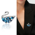 Alloy Crystal Glass Swan Brooch Pin For Elegant Clothing Accessories view 2