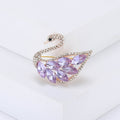 Alloy Crystal Glass Swan Brooch Pin For Elegant Clothing Accessories view 6