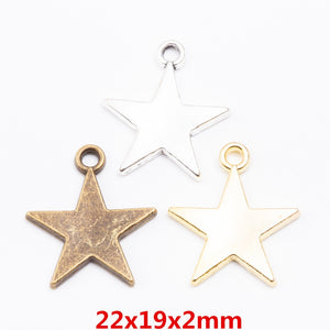 Zinc Alloy Star Charm Pendant No.183971 for DIY Necklace Bracelet Jewelry Making