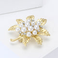 Alloy Matte Leaf Pearl Brooch Pin For Suits And Coats view 3