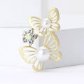 Alloy Matte Gold Butterfly Brooch Pin For Women's Suit Coat view 2
