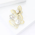 Alloy Matte Gold Butterfly Brooch Pin For Women's Suit Coat view 3