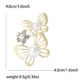Alloy Matte Gold Butterfly Brooch Pin For Women's Suit Coat view 5