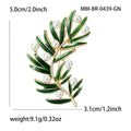 Green Enamel Alloy Plant Brooch Pin For Elegant Suit Decoration – Green view 4