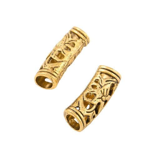 DIY Vintage Alloy Bracelet Accessories Hollow Long Tube Large Hole Beads
