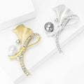 Matte Plated Alloy Pearl Plant Brooch Pin For Coats view 3
