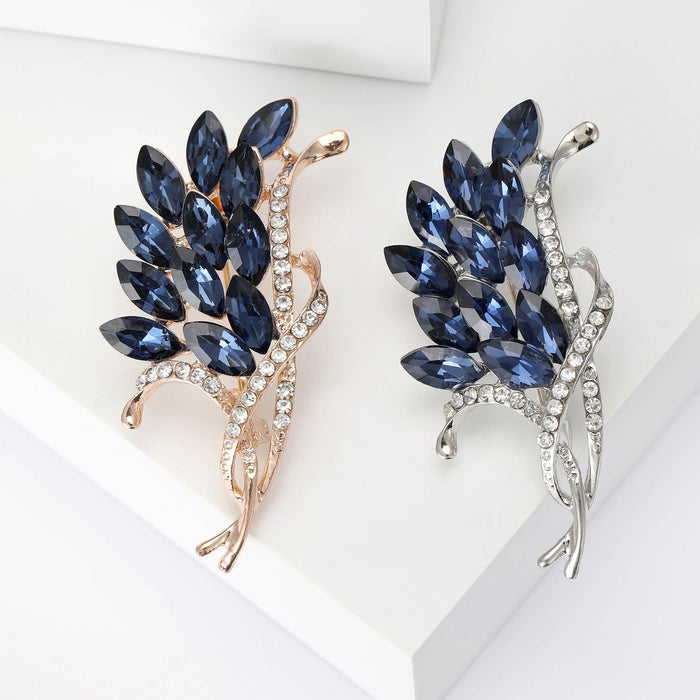 Crystal Glass Alloy Rhinestone Brooch Pin For Apparel Decoration