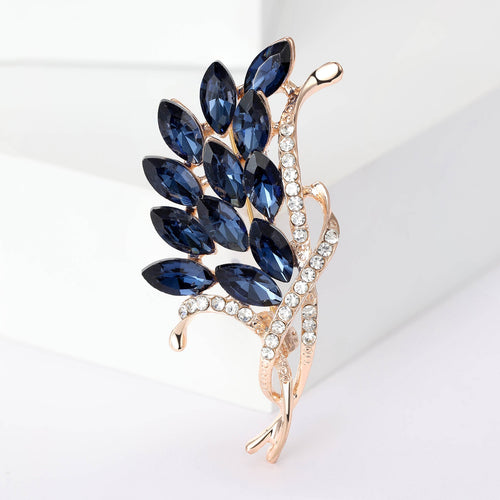 Crystal Glass Alloy Rhinestone Brooch Pin For Apparel Decoration