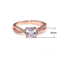 Japanese Korean Rose Gold Zircon Ring, Simple Fashion Women's Finger Ring For view 5