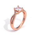 Japanese Korean Rose Gold Zircon Ring, Simple Fashion Women's Finger Ring For view 4
