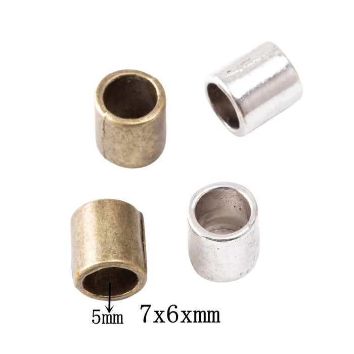 DIY Vintage Alloy Smooth Large Hole Beads For Bracelet Jewelry Accessories, Supply