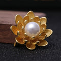 Matte Alloy Pearl Flower Brooch Pin For Coats And Jackets view 4