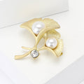 Matte Alloy Ginkgo Leaf Brooch For Fashion Clothing Decoration view 3