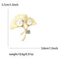Matte Alloy Ginkgo Leaf Brooch For Fashion Clothing Decoration view 4