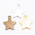 DIY Jewelry Accessories Antique Alloy Smooth Star Pendant Charm For Necklace Making view 1