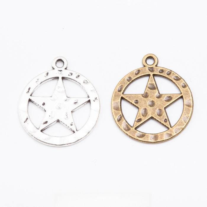 Zinc Alloy Star Charm Pendant No.570574 for DIY Necklace Bracelet Jewelry Making