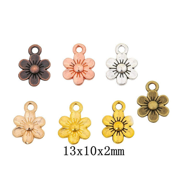 Zinc Alloy Flower Charm Pendant No.378519 for DIY Necklace Bracelet Jewelry Making