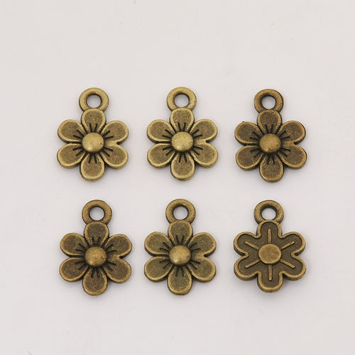 Zinc Alloy Flower Charm Pendant No.378519 for DIY Necklace Bracelet Jewelry Making