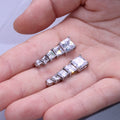Classic Four Prong AAA Square Zircon Stud Earrings Gold Color Retaining Ear Jewelry view 4