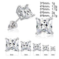 Classic Four Prong AAA Square Zircon Stud Earrings Gold Color Retaining Ear Jewelry view 5