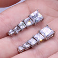 Classic Four Prong AAA Square Zircon Stud Earrings Gold Color Retaining Ear Jewelry view 2