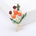 Plated Alloy Green Enamel Plant Brooch Pin For Suit Accessories view 4