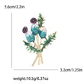 Plated Alloy Green Enamel Plant Brooch Pin For Suit Accessories view 5