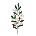 Alloy Enamel Pearl Leaf Brooch Pin For Cardigans And Sweaters view 5