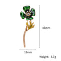 Alloy Green Enamel Plant Brooch Pin For Elegant Suit Accessories view 5