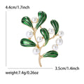 Alloy Pearl Enamel Plant Brooch For Elegant Suit Lapel Decoration view 6