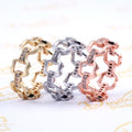 Rose Gold Plated Copper Zircon Ring, European American Men's Business Celebration Jewelry view 3
