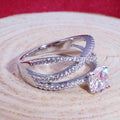 Double Layer Twisted Engagement Ring For Women With Brilliant Eight Hearts Zircon Stones view 3