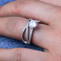 Double Layer Twisted Engagement Ring For Women With Brilliant Eight Hearts Zircon Stones view 4