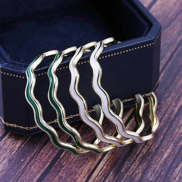 Korean Style Water Ripple Wave Drop Earrings For Women Trendy Fashion Jewelry