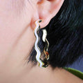 Korean Style Water Ripple Wave Drop Earrings For Women Trendy Fashion Jewelry view 3
