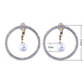 Geometric Circle Zircon Pearl Drop Stud Earrings Creative Korean Style Fashion Ear Jewelry view 5