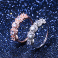 Gold Plated Copper Micro Pave Zircon Engagement Ring, European American Women Band Jewelry view 2