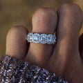 Gold Plated Copper Micro Pave Zircon Engagement Ring, European American Women Band Jewelry view 5