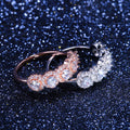 Gold Plated Copper Micro Pave Zircon Engagement Ring, European American Women Band Jewelry view 3