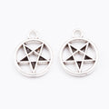Zinc Alloy Star Circle Charm Pendant for DIY Necklace Bracelet Jewelry Making view 3
