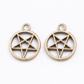Zinc Alloy Star Circle Charm Pendant for DIY Necklace Bracelet Jewelry Making view 2