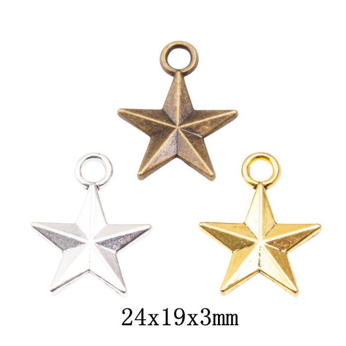 Zinc Alloy Star Charm Pendant No.531799 for DIY Necklace Bracelet Jewelry Making