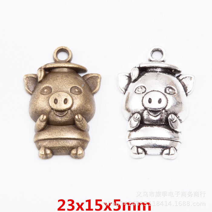 Zinc Alloy Pig Charm Pendant for DIY Necklace Bracelet Jewelry Making