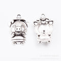 Zinc Alloy Pig Charm Pendant for DIY Necklace Bracelet Jewelry Making view 2