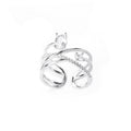 Korean Style Cross Twisted Micro Pave Zircon Adjustable Open Ring For Women Tarnish Resistant view 4