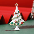Alloy Rhinestone Christmas Tree Brooch With Enamel Holiday Lapel Pin view 4