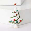 Alloy Rhinestone Christmas Tree Brooch With Enamel Holiday Lapel Pin view 6
